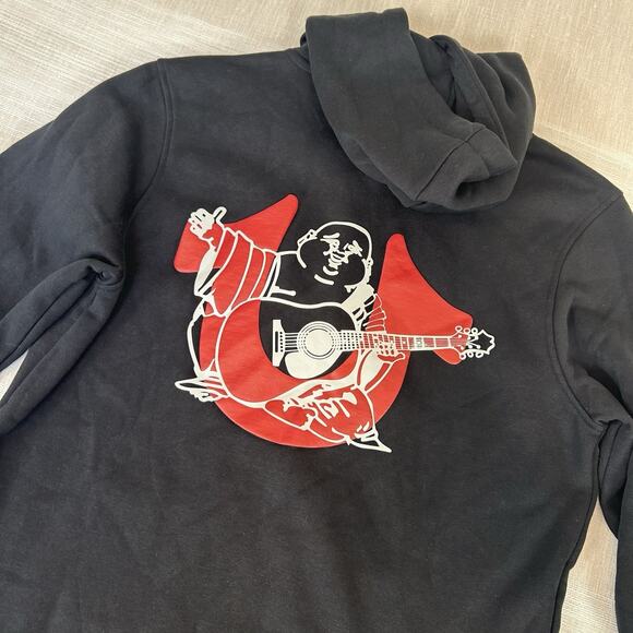 True Religion Men's Sz Small Classic Buddha Logo Full Zip Up Hoodie Fleece S NWT - Picture 5 of 10